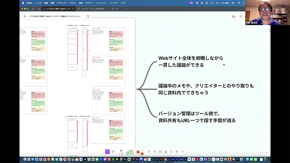 キャプチャ：Figmaを使った場合でのWebサイト設計と議論の進め方