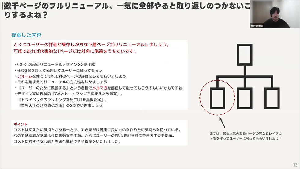 図：数千ページのフルリニューアル、一気に全部やると取り返しのつかないことになったりするよね？